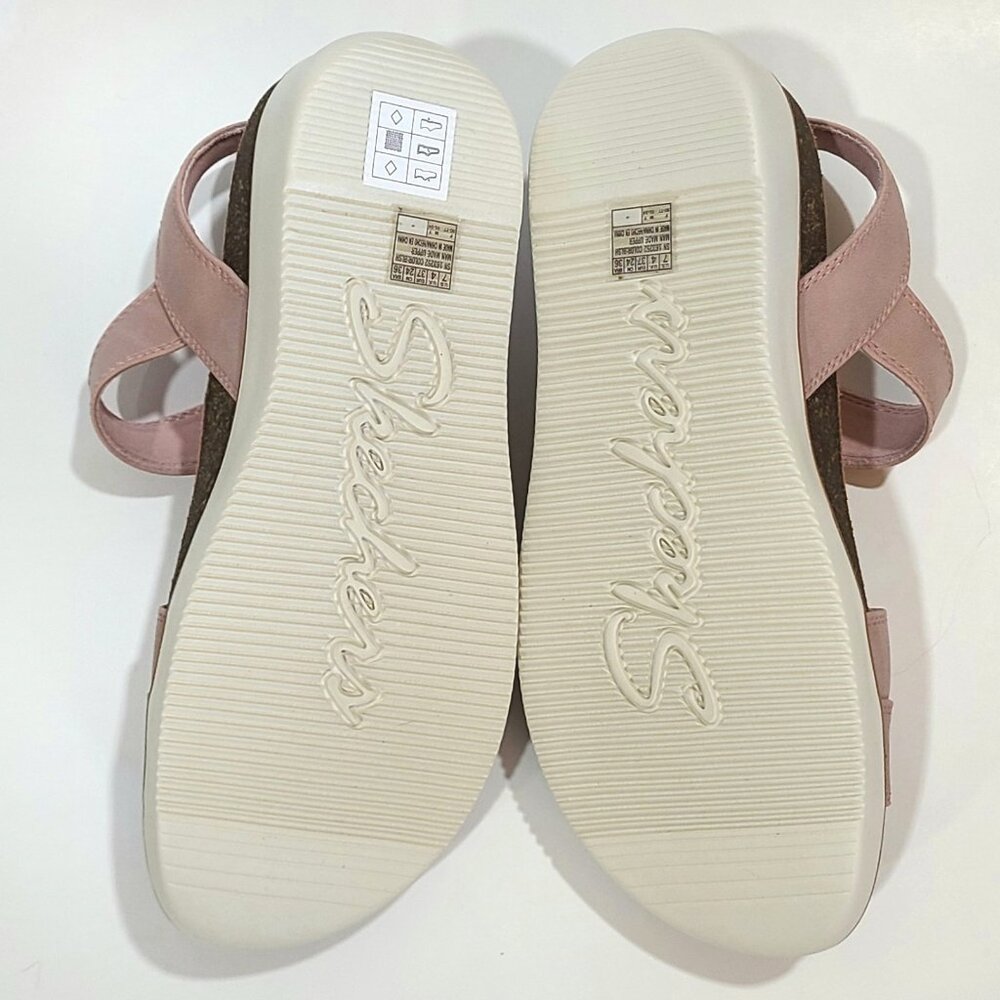 Skechers Cali Lifted Comfort Footbed Sandals Blush Cork size 7 NWOB Blush Rose - Picture 4 of 5
